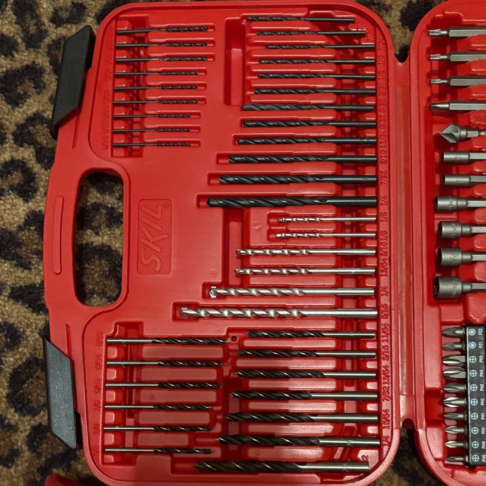 Comprehensive Red Drill Bit Set with Case - Picture 3 of 4